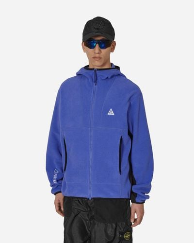 Nike Acg Therma-fit Wolf Tree Zip-up Sweatshirt Persian Violet - Blue