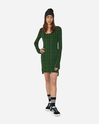 Priscavera Tartan Long Sleeve Mini Dress - Green