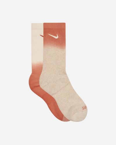 Nike Everyday Plus Cushioned Crew Socks Red / Cream - White