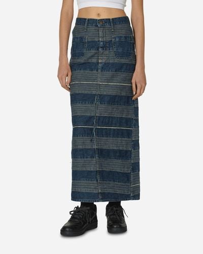 Hysteric Glamour Scratch Long Denim Skirt Indigo - Blue