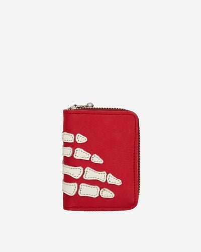 Kapital Thumb-up Bone Hand Zip Mini Wallet - Red