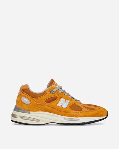 New Balance Made In Uk 991v2 Brights Revival Trainers - Orange