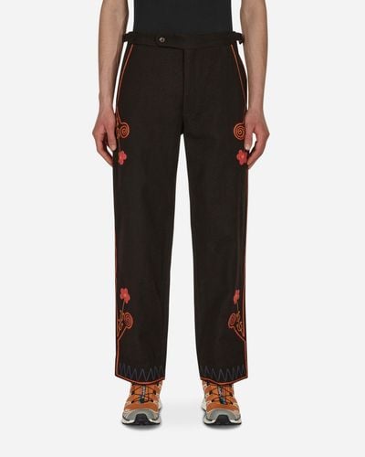 Bode Rancher Embroidered Trousers Brown - Multicolour