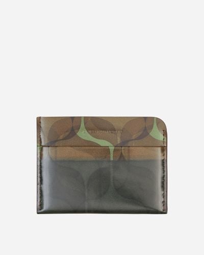 Dries Van Noten Printed Leather Cardholder Beige - Grey