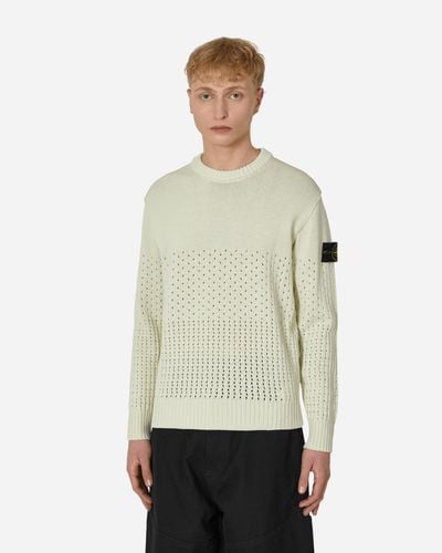 Stone Island Perforated Crewneck Jumper - Natural