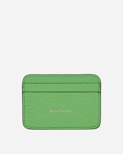 Acne Studios Leather Card Holder - Green