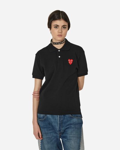 COMME DES GARÇONS PLAY Double Heart Polo Shirt - Black