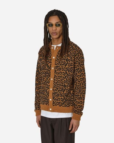 Noah Leopard Cardigan Jumper - Brown