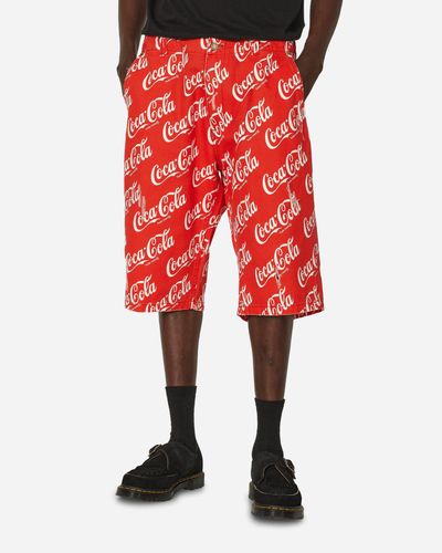 ERL Coca-cola Printed Canvas Shorts - Red