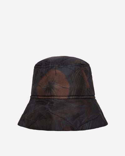 Dries Van Noten Quilted Floral Bucket Hat Navy - Black