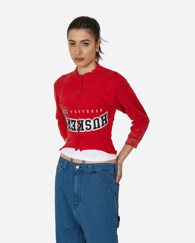 PROTOTYPES Upside Down Zip Up Sweatshirt - Red
