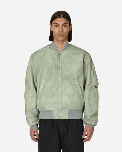 Stussy Dyed Nylon Bomber Jacket Stone - Green