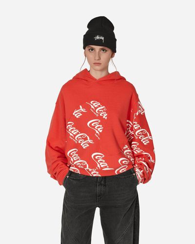 ERL Coca-cola Swirl Hooded Sweatshirt - Red