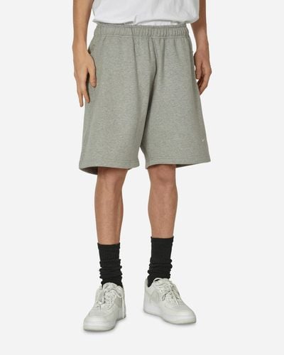 Nike Solo Swoosh Fleece Shorts Gray Heather - Natural