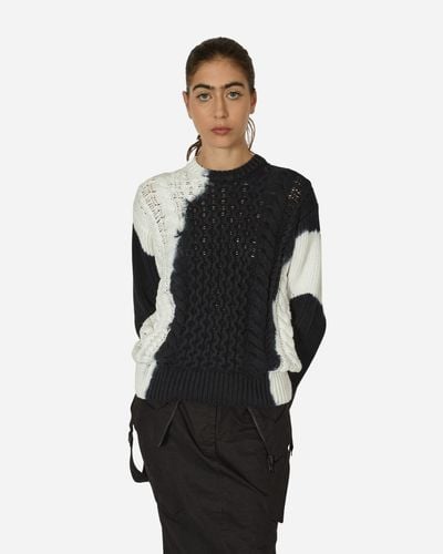 Stussy Tie Dye Fisherman Sweater - Black