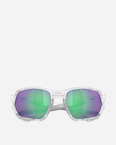 Oakley Plazma Sunglasses Clear Matte / Prizm Road - Green