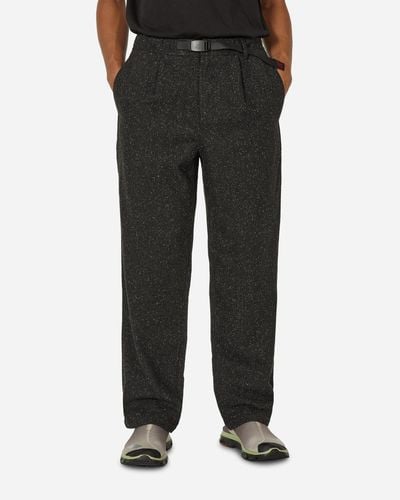 Gramicci Wool Relaxed Pleated Trousers Charcoal - Black