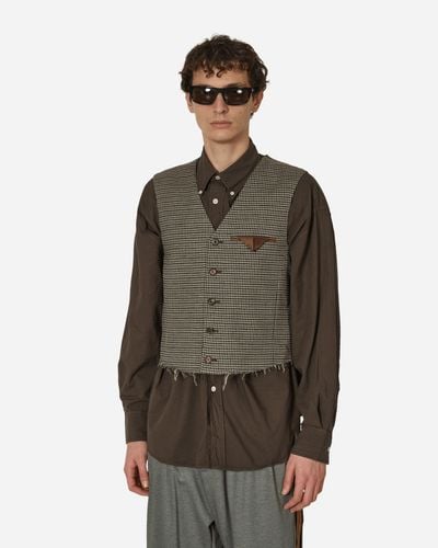 Our Legacy Cut Waistcoat Old Money Check - Brown