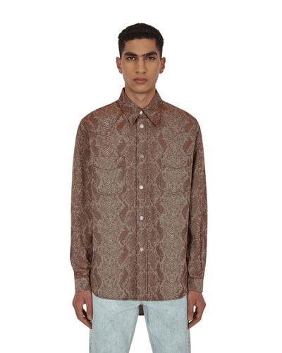 Acne Studios Python Print Shirt - Brown