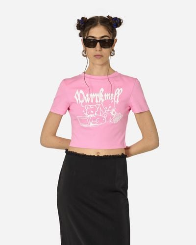 MARRKNULL Punk Bear Slim-fit T-shirt - Pink