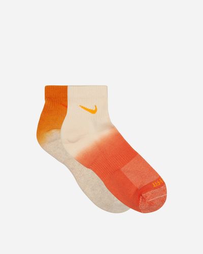 Nike Everyday Plus Cushioned Ankle Socks / / Cream - Orange