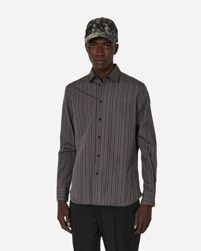 Off-White c/o Virgil Abloh Embroidered Poplin Zip Round Shirt Dark Gray / Black
