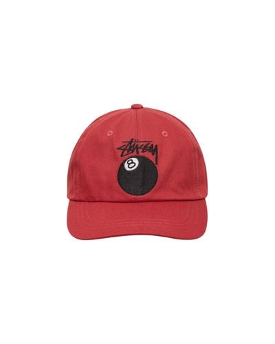 Stussy Stock 8 Ball Low Pro Cap - Red