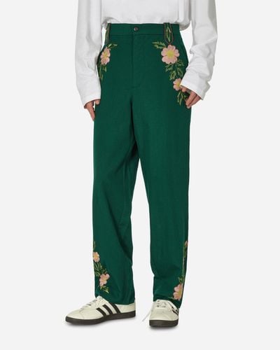 Bode Prarie Rose Trousers Green