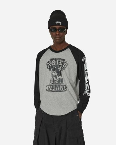 Aries Aged Raglan Baseball Longsleeve T-shirt Gray / Black
