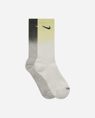 Nike Everyday Plus Cushioned Crew Socks Yellow / Gray / Black - White