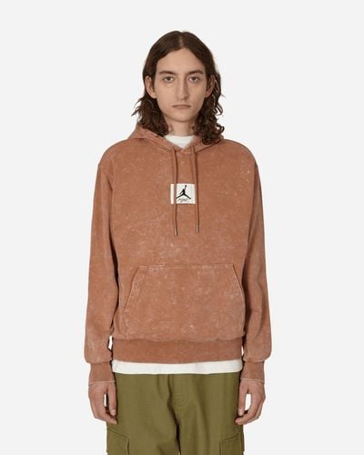 Nike Essentials Washed Fleece Hooded Sweatshirt Brown