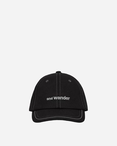 and wander Cotton Twill Cap - Black