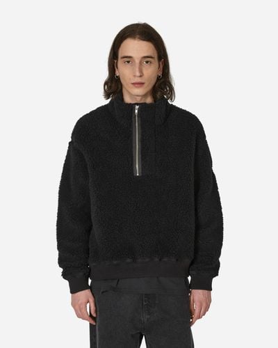 Cav Empt Heavy Wool Boa Half Zip Sweatshirt - Black