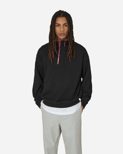 UNAFFECTED Stand Collar Half Zip Sweatshirt - Black