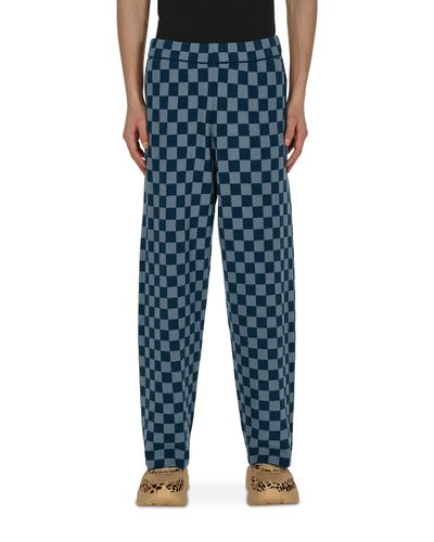 Bode Duotone Checkerboard Pants - Blue