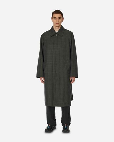 Song For The Mute Glen Check Mac Coat Charcoal - Green