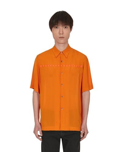 Dries Van Noten Clasen Embroidered Shirt - Orange