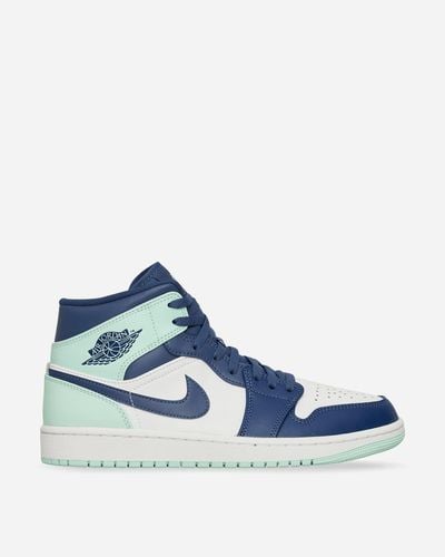 Nike Air Jordan 1 Mid Sneakers Mystic Navy / Mint - Blue