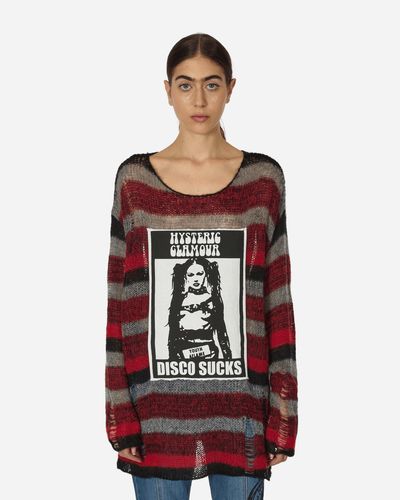 Hysteric Glamour Disco Sucks Oversized Sweater - Red