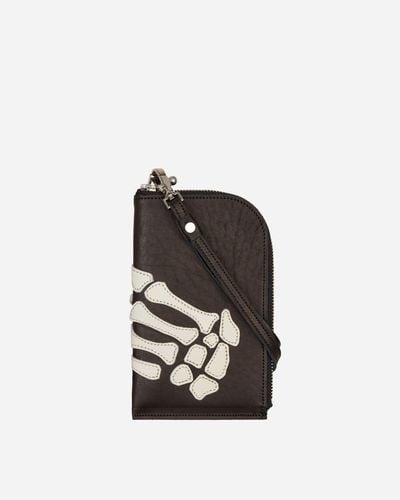 Kapital Thumb-up Bone Hand Zip Neck Pouch - Black