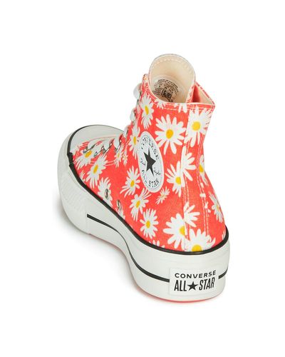 Chuck Taylor - Baskets montantes à imprimé pâquerettes avec ... Chuck Taylor - Baskets montantes à imprimé pâquerettes avec ...