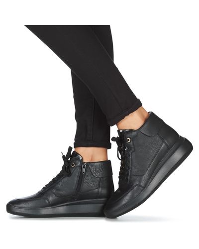 Geox D Rubidia Shoes (high-top Trainers) in Black - Lyst