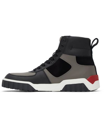 DIESEL Leather S-rua Sk High Sneakers in Black for Men - Lyst