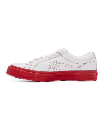 Baskets blanches et rouges Golf le Fleur* Cuir Converse pour homme en  coloris Rouge - Lyst