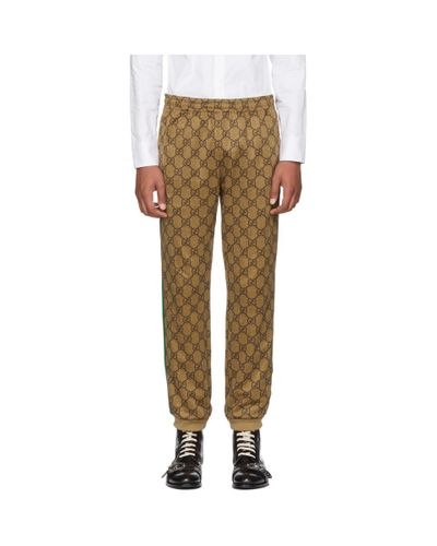 Gucci Tan GG Vintage Track Pants for Men - Lyst