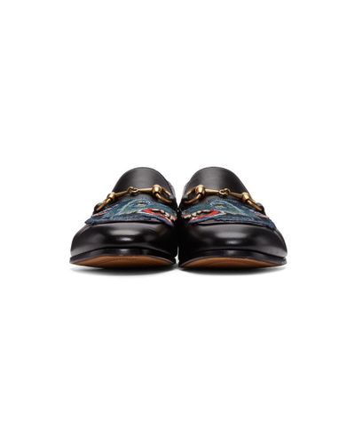 Gucci Leather Black Wolf Brixton Loafers for Men - Lyst