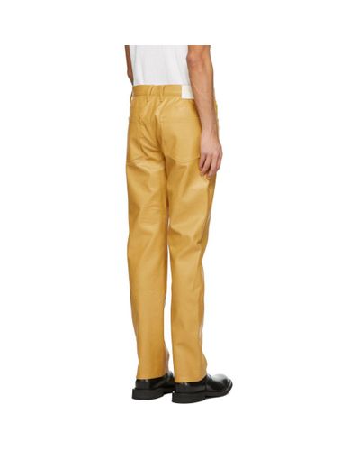 yellow pleather pants