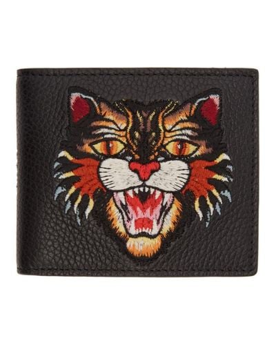 Gucci Leather Black Angry Cat Wallet | Lyst Australia