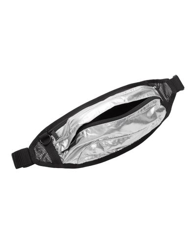 black and silver fanny pack