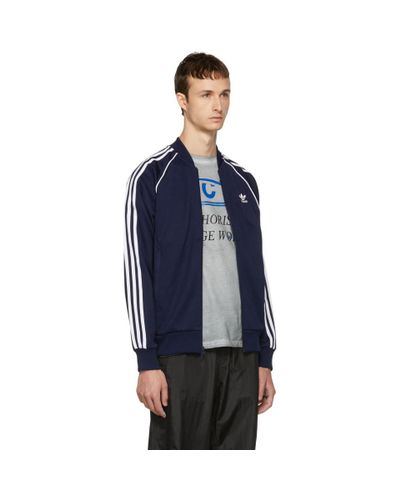 mens blue adidas track jacket